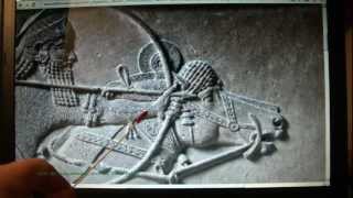 Heroic Overdraw - angular self bow - thumb ring - Assyrian reliefs (British Museum)