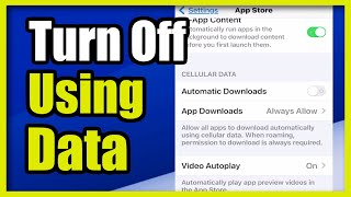 How to Turn Off Automatic Downloads on Cellular Data on iPhone (Easy Method) Profile