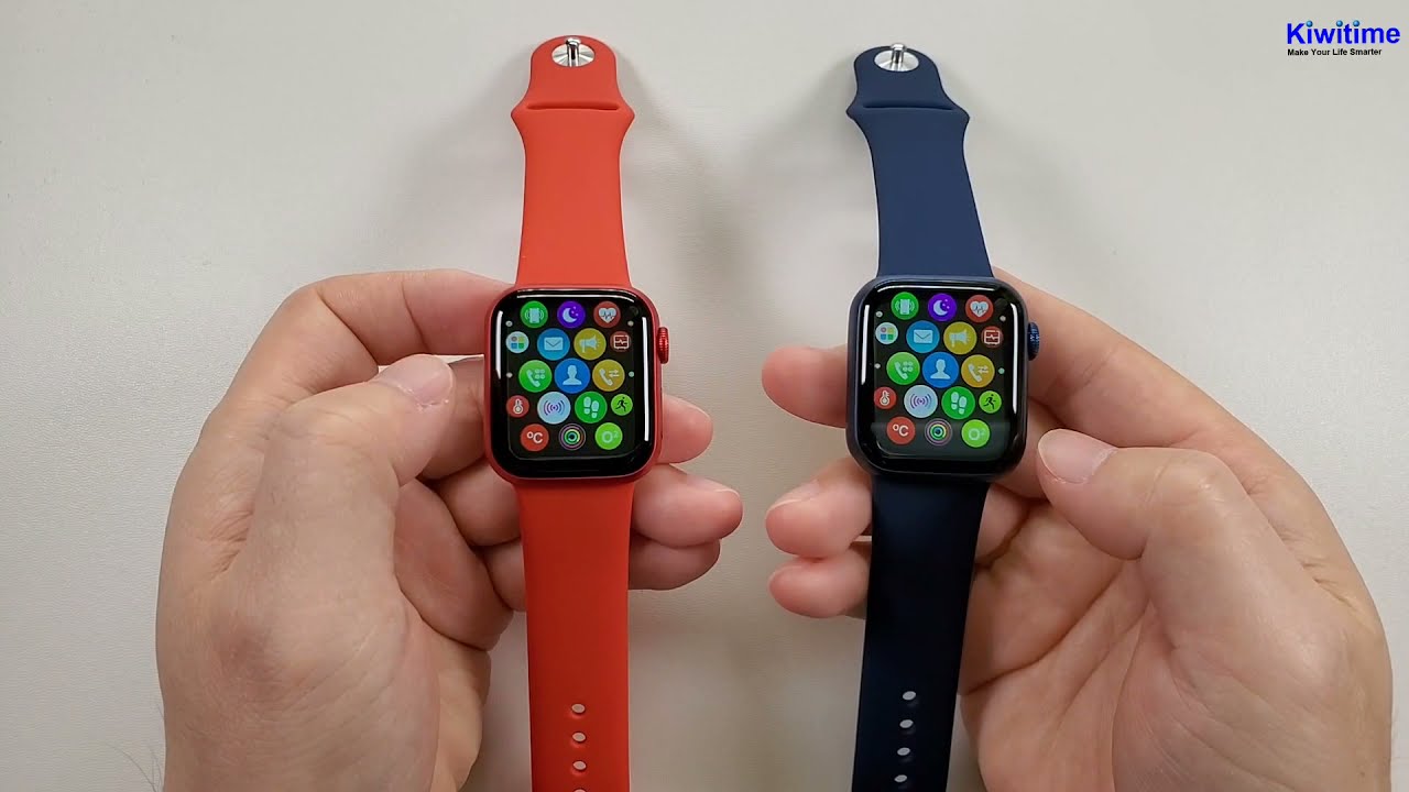 KIWITIME IWO 13 Smartwatch Blue & Red Color 40mm Unbox Review-Top IWO Watch for Female & Small Wrist