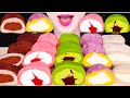 ASMR STRAWBERRY, GREEN TEA, CHOCOLATE, SWEET POTATO, MILK RICE CAKE 딸기, 녹차, 고구마 찹쌀떡 먹방 EATING SOUNDS