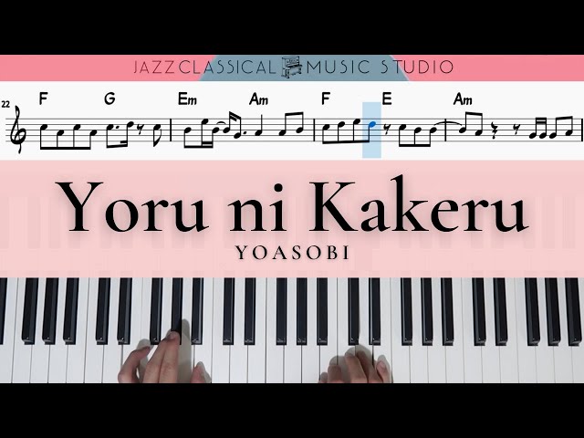 Yoru ni Kakeru 夜に駆ける Racing into the Night-YOASOBI | Piano Tutorial (EASY) | WITH Music Sheet | JCMS class=