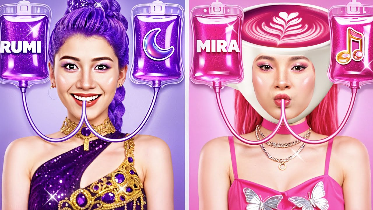 KPop Demon Hunters Makeover: ¡De Nerd Cappuccina a Hermosa Rumi Huntrix! | BaBaBop Español