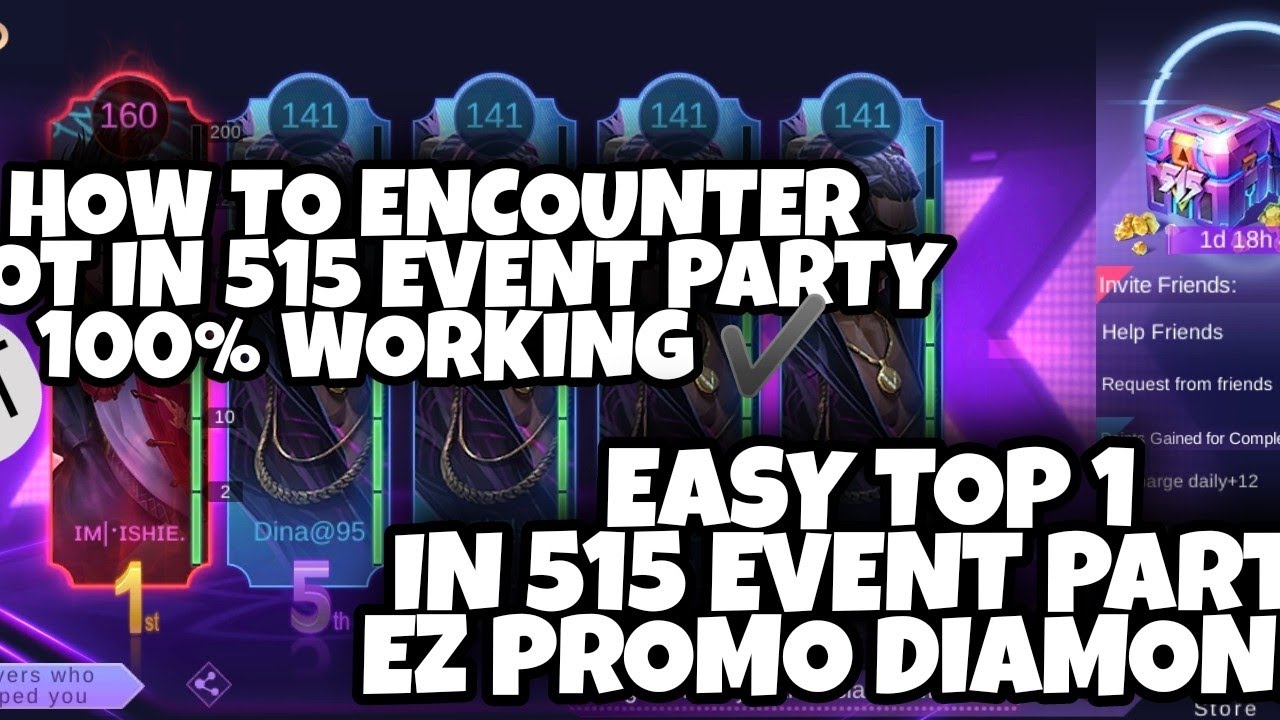 MOBILE LEGEND 515 PARTY PROMO DIAMONDS BOT MATCHMAKING | EASY TOP #1 | 100% WORKING |