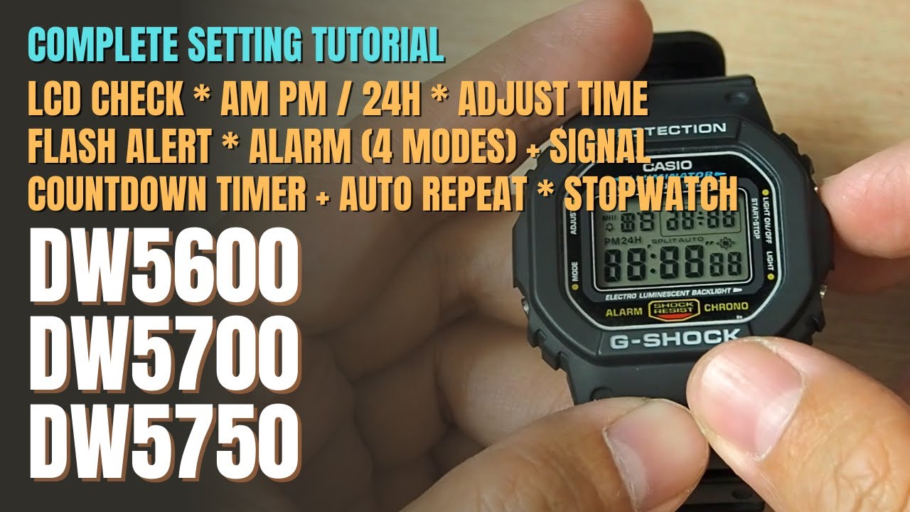 How To Set Casio G Shock DW-5600 Module 3229 - DW5600E DW5600 DW5700 DW5750  Complete Guide 