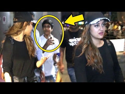 Sonakshi Sinha Gets Irritated By FAN Taking Selfie At Airport And Walks Off