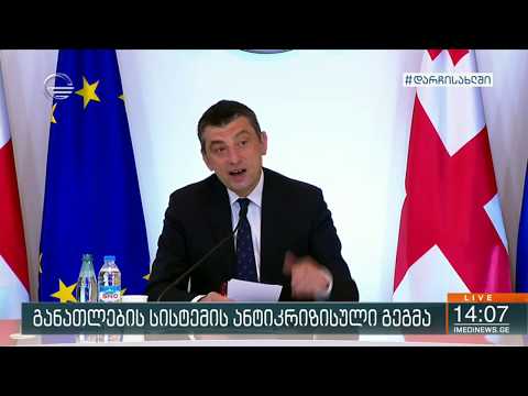 განათლების სისტემის ანტიკრიზისული გეგმა - პრემიერ მინისტრის განცხადება