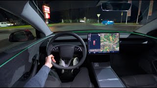Tesla Model 3 Highland Test Drive in the Night