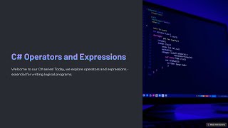 3 . Operators in C#