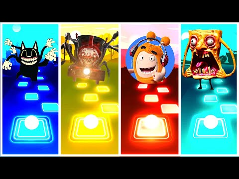 Cartoon Cat vs Thomas The Train exe vs Bus Eater vs Siren Head l Tiles Hop EDM Rush Music Buttle