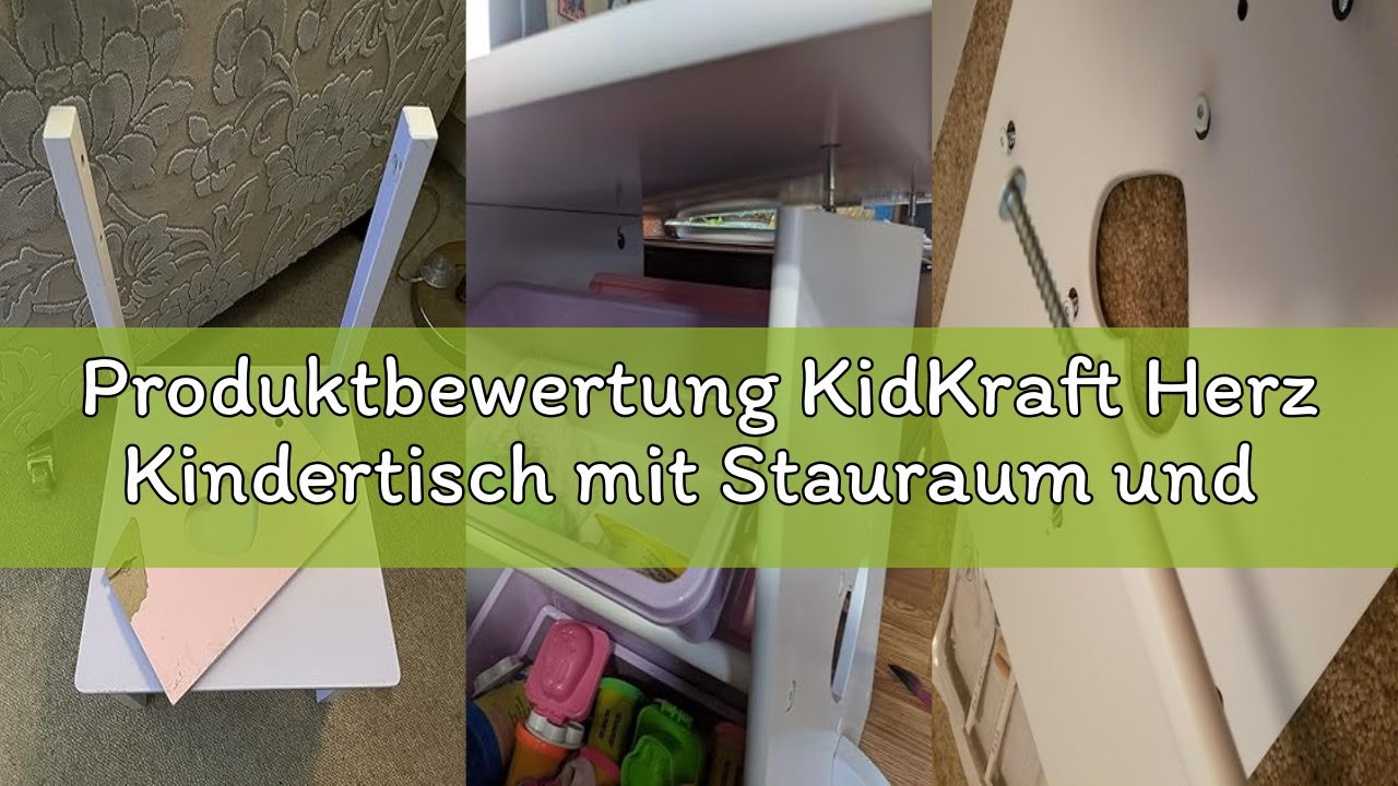 Produktbewertung KidKraft Herz Kindertisch mit Stauraum und 2 Stühlen aus Holz - Kindersitzgruppe mi
