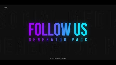 Follow Us Generator Pack After Effects Templates