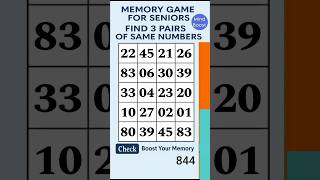 Simple Brain Exercise for Seniors and Adults – Daily Activity for an Active Mind | Match the Numbers