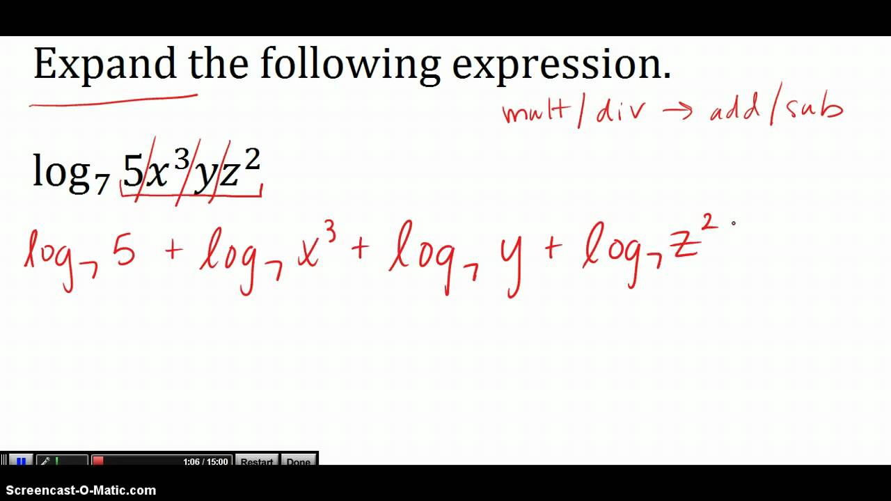 7.5: Condense and Expand Logs - YouTube