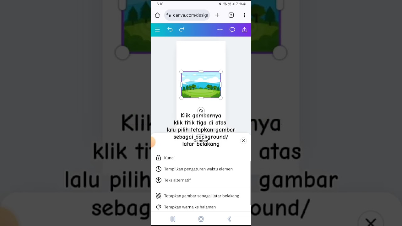 mengatur background di canva