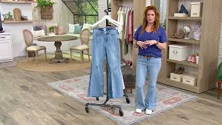 Candace Cameron Bure Pacific Denim Destructed Flare Jeans on QVC screenshot 3