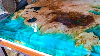 : EPOXY TABLE SEA SHORE!     !  Wood and epoxy resin Artline!