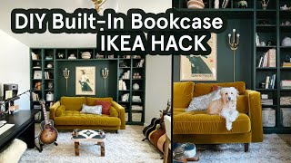 DIY BuiltIn Bookcase IKEA Hack  Home Office BuiltIn Bookshelves Project