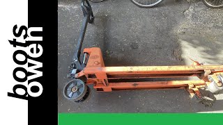 BT Rolatruck pallet truck removing stuck front roller wheels