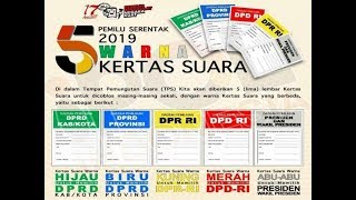 Lima kertas surat suara Pemilu serentak 2019