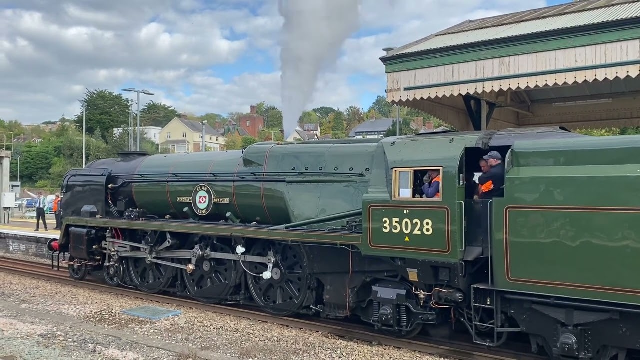 35028 Clan Line blowing steam out of the safety valve. Saturday 12 October 2024
