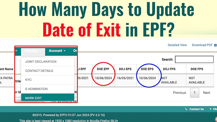 How Much Time Will It Take to Update Date of Exit in EPF Online in 2024