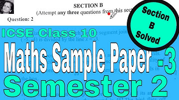 ICSE Class 10 Semester 2 Maths Sample Paper 3 Section B Solved | Get Full Marks