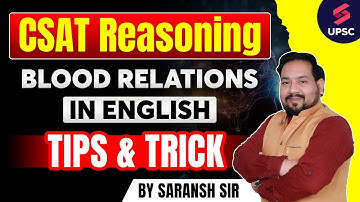 CSAT Reasoning for IAS Prelims | Blood Relation | UPSC Prelims 2023 | UPSC 2024 | By Saransh Sir