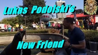 Lukas Podolski&#39;s New Friend :) LOL