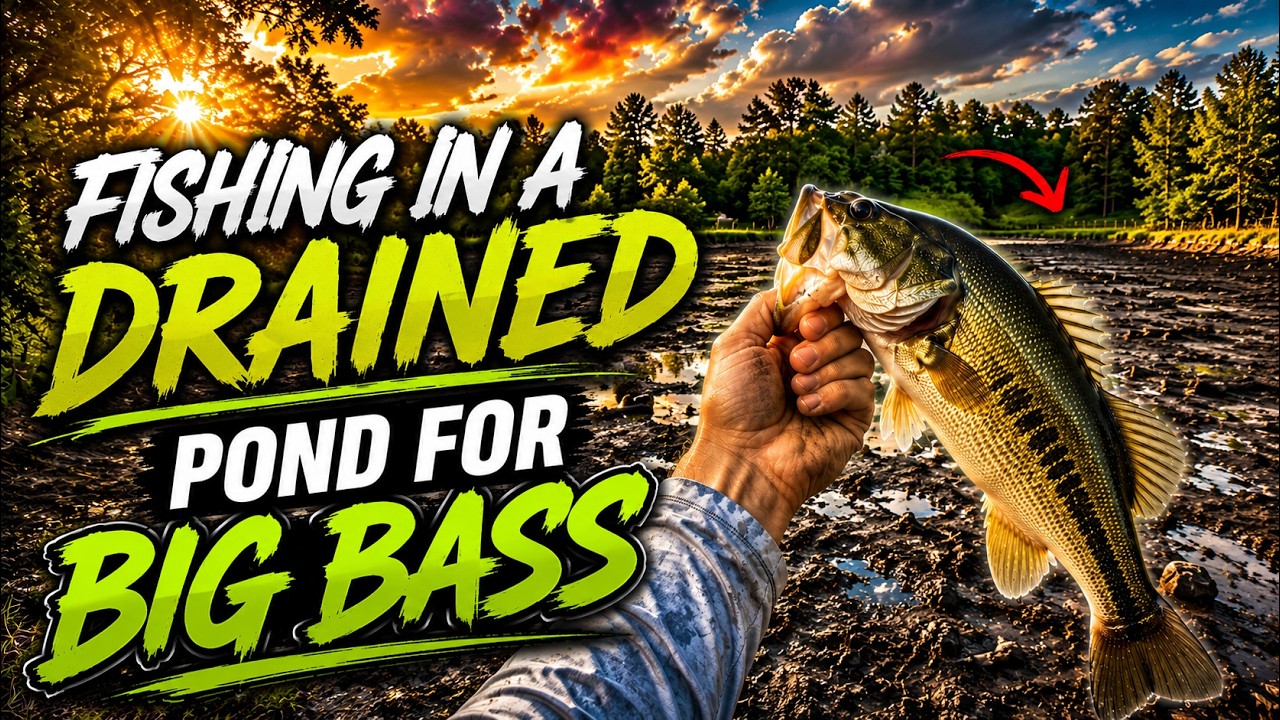 Fishing a DRAINED pond for BIG bass #fishing #bassfeatured #recommended #bass #fish #reels #viral