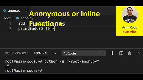 Anonymous or Inline Functions