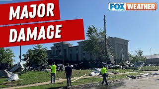 Tornado Strikes Bartlesville, Oklahoma Causing Significant Damage To Hampton Inn Hotel