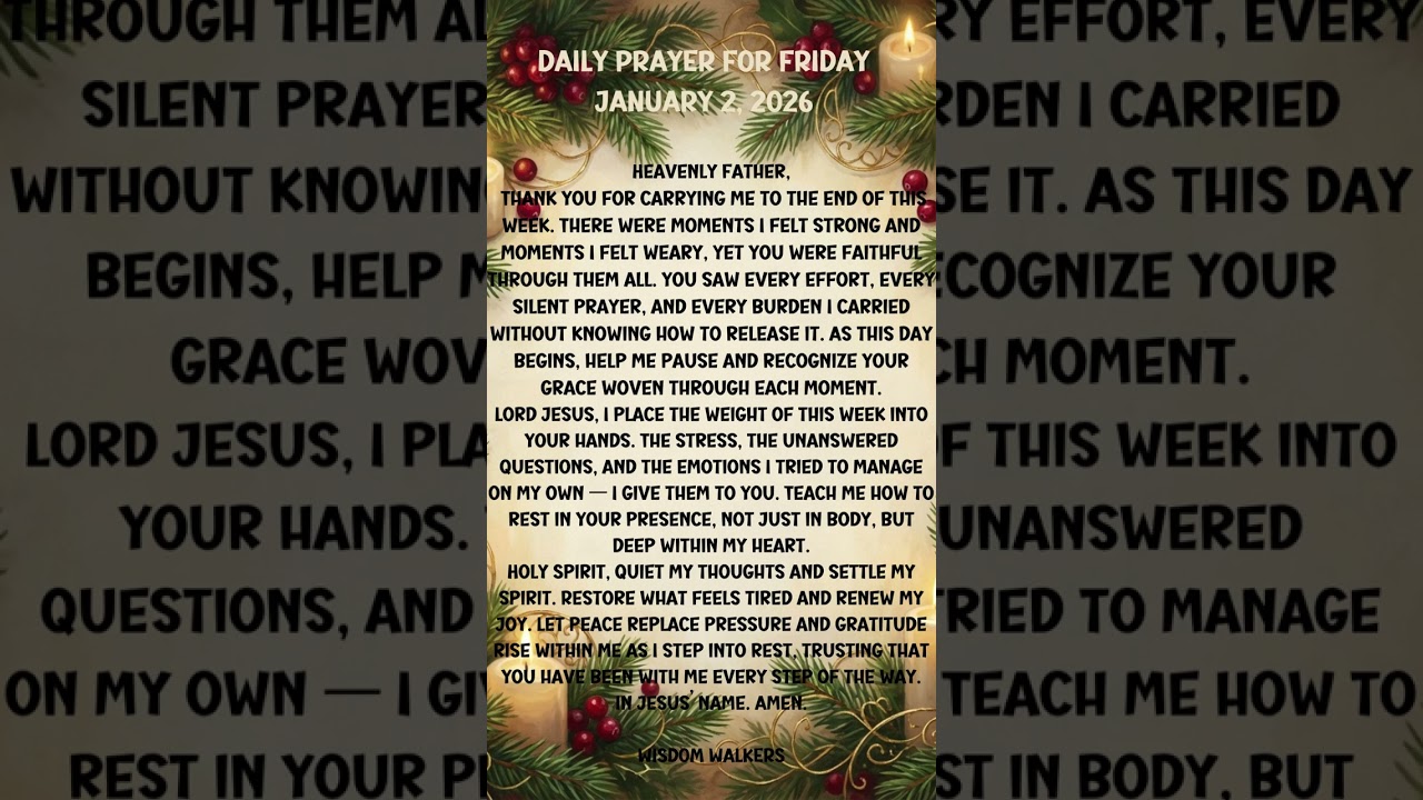 Friday Prayer: Walking Into the New Year With Trust and God’s Peace | Wisdom Walkers