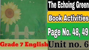 The Echoing Green lesson Book Activities Lesson no. 6 Book Activities Page No. 48, 49
