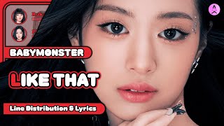 BABYMONSTER - Like That [Line Distribution + Color Coded Lyrics]