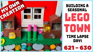 Building a Seasonal Lego Town: Day 621-630. Time Lapse Compilation.