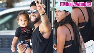 Omarion & Apryl Jones Go Shopping With Their Son Megaa Grandberry At Barney's In Beverly Hills, CA