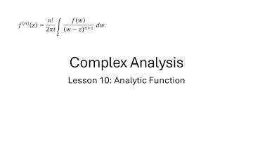 Lesson 10   Analytic Functions