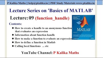 MATLAB -09: How to Create a anonymous functions (function handle) in MATLAB to evaluates expression