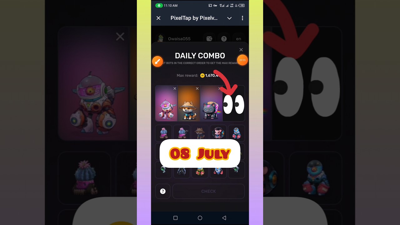 Pixel Tap By pPixelvers Daily Combo 8 July 2024 100% || Pixel Tap Secret Combo 💥 2,000,000 😲🥺🔥💥 💯🔥🔥
