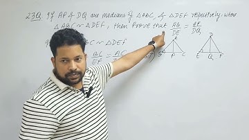 If AP and DQ are medians of triangles ABC and DEF respectively, where ∆ABC~∆DEF, prove that AB/DE=AP