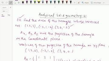 Analytical solid geometry : - ( Area of triangle through given vertices ; Solving problem ) - 41.