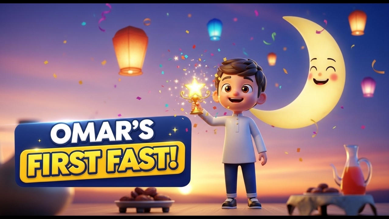 My First Fast – Omar’s Big Ramadan Day 💛🌙 | A Kids Ramadan Story