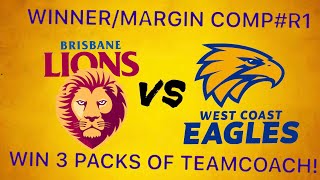 WINNER/MARGIN COMP ROUND 1- WIN 3 PACKS OF TEAMCOACH