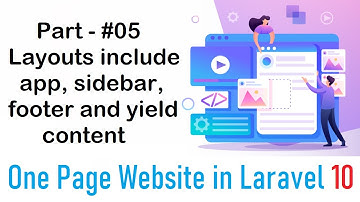 #5 Layouts include app, sidebar, footer and yield content | One Page Website in Laravel 10