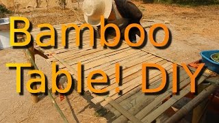 The making of an amazing bamboo table at Lek & Greg Vegan Camp. Vegan farm stay - come and visit! GO whole foods 80-10-10 