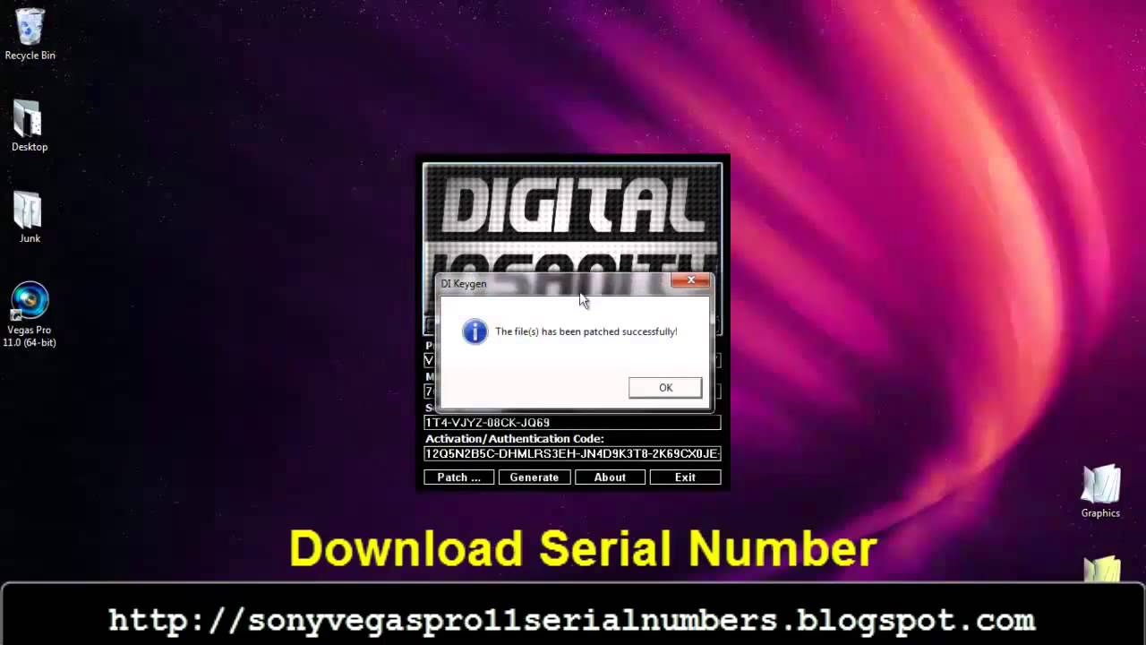 Sony Vegas Pro 11.0 serial key or number