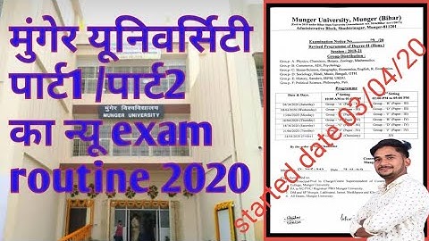 MUNGER UNIVERSITY PART1/PART2 NEW EXAM ROUTINE 2020