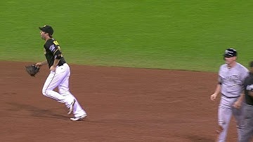 MIL@PIT: Volquez induces a groundout for double play