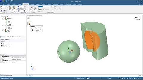 Aligning parts in an assembly in Ansys SpaceClaim