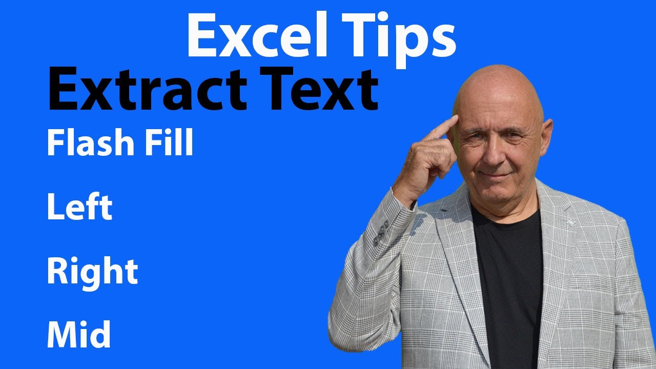 Using Flash Fill and Left, Right, Mid Function to Extract Text - YouTube